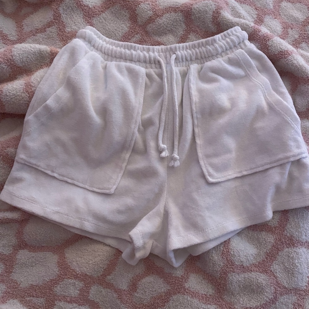 Zara white terry cloth shorts